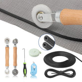 Yolovit window screen repair kit showing full tool set for easy installation