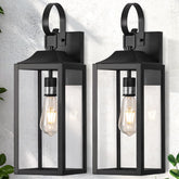 Yolsunes 19in outdoor wall light, modern black finish for durable exterior illumination.
