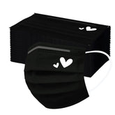 YOMEESOUL pink heart print disposable mask with soft inner layer