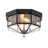 Yonaveil octagonal copper outdoor ceiling light close-up, timeless porch design.