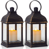 Yongmao Vintage Lantern with LED flicker creating cozy ambiance inside