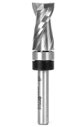 Yonico flush-trim router bit with top bearing for precise end-grain trim in any direction.