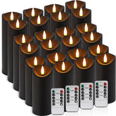 YOROXRG flameless candles in a 24-pack black finish for versatile decor