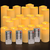 YOROXRG 24-pack outdoor flameless candles glowing as a cohesive set