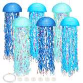 Yorr deep blue jellyfish lanterns create immersive sea party ambiance with floating effect.