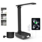 Yostyle LED desk lamp with four USB ports and two outlets powers devices while you work.