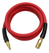 YOTOO rubber lead-in air hose coiled for easy storage.