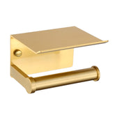 Youda gold toilet paper holder with shelf mounted on wall beside the toilet for quick access