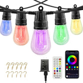 YSJ outdoor string lights 49ft glow for cozy patios