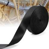 Yudylg duct strap being cut to length for quick installation.