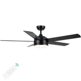 YUHAO 52-inch black ceiling fan with remote for ambient cooling