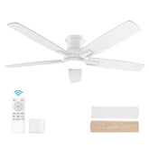 YUHAO 52-inch flush-mount fan front view with quiet operation