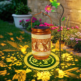 Yulloyello hummingbird solar lantern on hook adds warm garden lighting