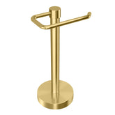 YUMORE hand towel holder stand in gold base offers sturdy countertop stability and easy fingertip access.