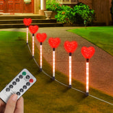 YUNVI Valentine heart light stakes for outdoor decor, ideal for romantic pathway lighting