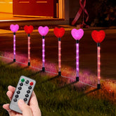 YUNVI Valentine heart lights 6-pack brightens outdoor pathways with a romantic glow