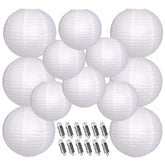 YUNXUAN white 10-inch paper lanterns ready for elegant decor and easy hanging.