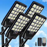 Yusist solar street light front view shows wide coverage for large outdoor spaces.