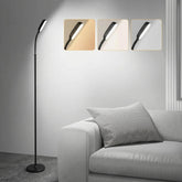 YUWLDD cordless floor lamp in black, side view, space-saving modern lighting for rooms.