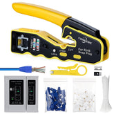 YWNEGWE RJ45 passthrough crimp tool shown in compact ergonomic design for easy use.