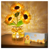 YWYWLED Sunflower Lamp with glass pot brightens spaces and mood