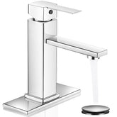 YXOCVIR chrome bathroom faucet front view with modern design and easy control