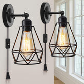 YXTH plug-in wall sconce angled head in matte black for flexible lighting.
