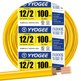 YYOGEE 12/2 NM-B wire yellow coil facilitates easy pulling for indoor installations.