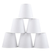 Zapanopan clip-on mini chandelier shade with linen-white texture for cozy, diffused light.