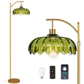 ZECOXOL gold floor lamp with glass lamp shape adds warm ambiance to living rooms