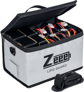 Zeee LiPo Safe Bag exterior fireproof fabric protects batteries during charging.
