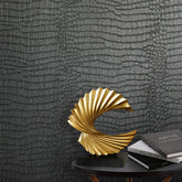 Zeeko black crocodile texture wallpaper adds depth to walls and hides minor blemishes.