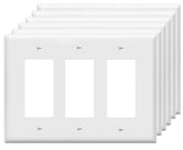 ZEFTV 3-gang decorator wall plate in white, durable, clean finish.