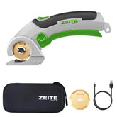 Zeite 4V cordless scissors cutting cardboard boxes with precision for recycling
