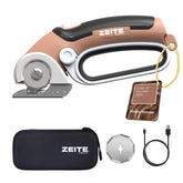 Zeite 4V cordless scissors in case for easy storage and portability.