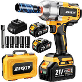 Zekkip 1/2-inch cordless impact wrench front view showing high torque and control.