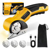 Zeleki cordless electric scissors on box-open view for quick cardboard cutting