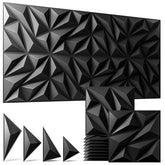 ZELMINE 3D wall panels in black with diamond texture create a striking feature wall and modern backdrop.