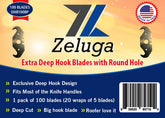 Zeluga 19-328 deep hook blades packaging shows organized blades for quick access