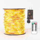 ZELUXDOT fairy lights 100ft 600 LEDs provide ambient warmth for indoor spaces.