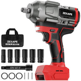 ZEXAPE cordless impact wrench with 1/2-inch drive ready for lug nuts and heavy fasteners