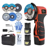 ZFULVO cordless angle grinder kit in action for versatile metal, wood, and tile work