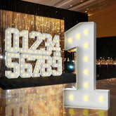 ZFUNBO 3FT marquee number 1 with warm bulbs creates a striking birthday centerpiece