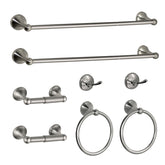 ZGELIN 8-piece bathroom hardware set in brushed nickel offers a cohesive, modern look.