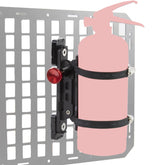 ZHILXN Molle panel fire extinguisher mount front view with quick-release action.