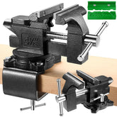 ZHRMJZG bench vise showing 4-1/2 inch jaw width for larger workpieces and grip range.