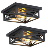 ZHU YAN farmhouse flush mount 2-pack open cage design for warm kitchen lighting.