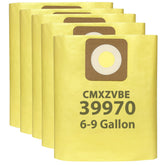 Zibopon 39970 filter bags five-pack for Craftsman vacuums with sealed design.