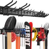 ZICANYCO wall-mounted tool organizer with 10 adjustable hooks for easy access.