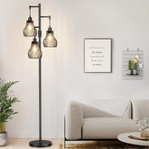 Ziisee dimmable floor lamp stands tall at 70 inches, creating a warm, adjustable living room glow.
